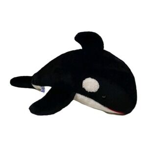 Vintage 1986 Sea World Shamu Killer Orca Whale Large 22" Plush Red Eye